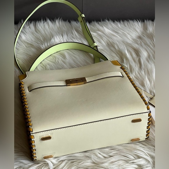 💰SOLD - 146390 - Tory Burch Small Lee Radziwill Whipstitch Double Bag - Picture 8 of 16